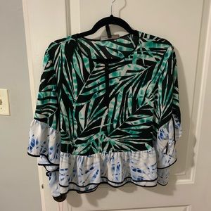 Ruffled Printed Blouse